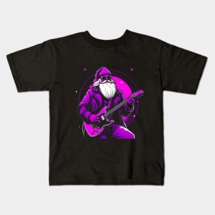 Rock & Roll Christmas Santa Claus Guitar Player Kids T-Shirt